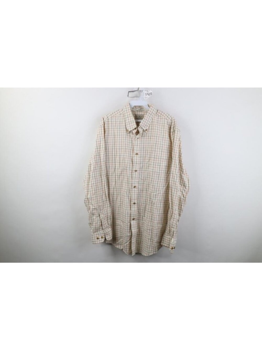 Vintage LL Bean Mens Large Wrinkle Resistant Trim Fit Collared Button Down Shirt